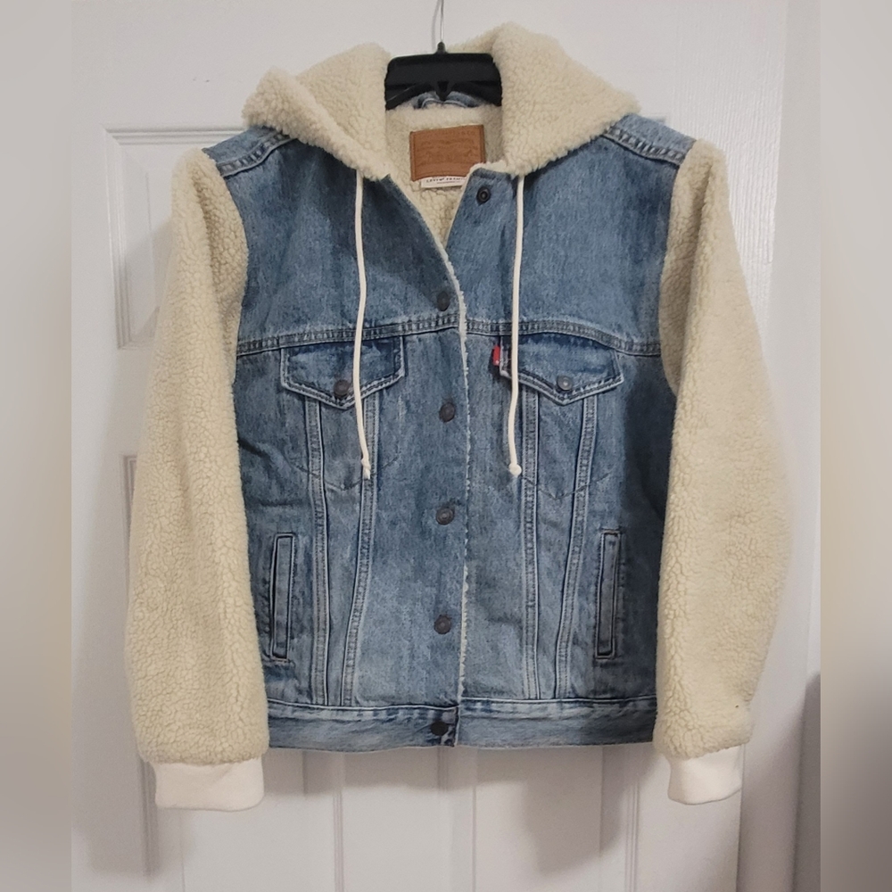Levi Strauss Ex-boyfriend Trucker Sherpa Jean Jacket Women's Medium